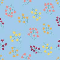 Blumen- Jahrgang nahtlos Muster. Hippie Blume Leistung retro Textil- drucken. groovig botanisch Hintergrund vektor