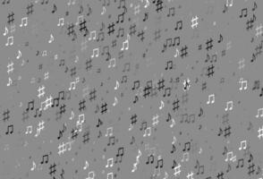 hellsilberne, graue Vektorvorlage mit musikalischen Symbolen. vektor