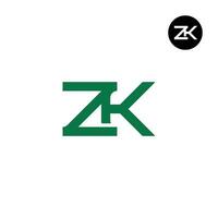 brev zk monogram logotyp design vektor