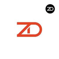 brev zd monogram logotyp design vektor