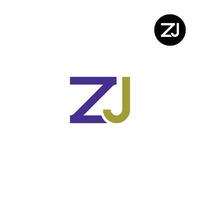 brev zj monogram logotyp design vektor