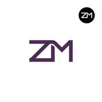 brev zm monogram logotyp design vektor