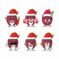 Santa claus Emoticons mit Leidenschaft Obst Karikatur Charakter vektor