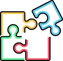 Puzzle Stücke Symbol. Gliederung Vektor Symbol mit editierbar Schlaganfälle