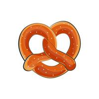 pretzel tecknad serie vektor illustration logotyp