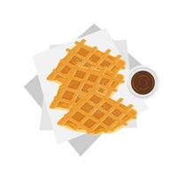 Croissant Waffel kriechen mit geschmolzen Schokolade Illustration Logo vektor