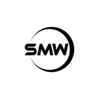 smw-Buchstaben-Logo-Design im Illustrator. Vektorlogo, Kalligrafie-Designs für Logo, Poster, Einladung usw. vektor