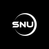 snu-Brief-Logo-Design im Illustrator. Vektorlogo, Kalligrafie-Designs für Logo, Poster, Einladung usw. vektor