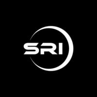 Sri-Brief-Logo-Design mit weißem Hintergrund in Illustrator. Vektorlogo, Kalligrafie-Designs für Logo, Poster, Einladung usw. vektor