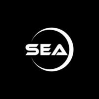 Sea Letter Logo-Design im Illustrator. Vektorlogo, Kalligrafie-Designs für Logo, Poster, Einladung usw. vektor