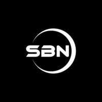 sbn-Brief-Logo-Design mit weißem Hintergrund im Illustrator. Vektorlogo, Kalligrafie-Designs für Logo, Poster, Einladung usw. vektor