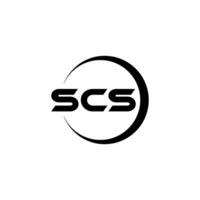 scs-Brief-Logo-Design im Illustrator. Vektorlogo, Kalligrafie-Designs für Logo, Poster, Einladung usw. vektor