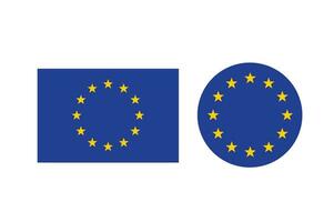 flagga av de europeisk union eu symbol runda ikon, baner vektor illustration.