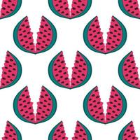 sömlösa mönster med saftiga färska vattenmeloner vektor