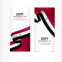 Egypten självständighetsdagen firande, banner uppsättning design vektor mall illustration