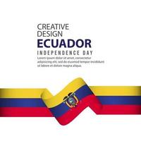 ecuador självständighetsdagen firande kreativ design illustration vektor mall