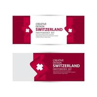 Schweiz självständighetsdagen firande kreativ design illustration vektor mall