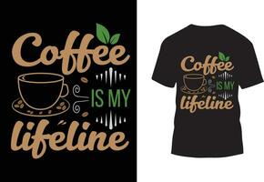 kaffe typografi t-shirt design vektor