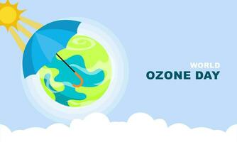 hand dragen värld ozon dag bakgrund vektor