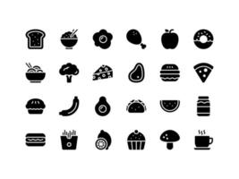 Essen und Getränke Glyphen-Icon-Set vektor