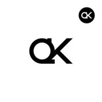 Brief qk Monogramm Logo Design vektor