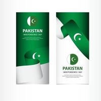 pakistan självständighetsdagen firande, banner uppsättning design vektor mall illustration