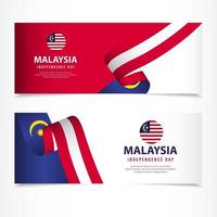 Malaysia-Unabhängigkeitstag-Feier, Banner-Set-Design-Vektor-Vorlage Illustration vektor