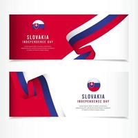 Feier zum Unabhängigkeitstag der Slowakei, Banner-Set-Design-Vektor-Vorlagenillustration vektor