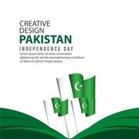 pakistan självständighetsdagen firande affisch kreativ design illustration vektor mall