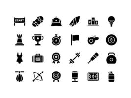 Sport- und Fitness-Glyphen-Icon-Set vektor