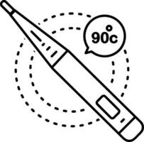 Thermometer Medizin Symbol Symbol Bild Vektor. Illustration von das Temperatur kalt und heiß messen Werkzeug Design Bild.eps 10 vektor