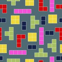 Tetris Pixel Ziegel Spiel Vektor nahtlos Muster.