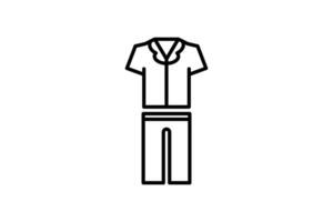 pyjamas ikon. ikon relaterad till kläder. lämplig för webb webbplats design, app, användare gränssnitt. linje ikon stil. enkel vektor design redigerbar