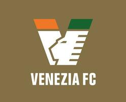 venezia klubb logotyp symbol serie en fotboll Italien abstrakt design vektor illustration med brun bakgrund