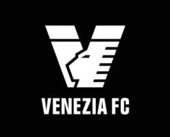 venezia klubb logotyp symbol vit serie en fotboll Italien abstrakt design vektor illustration med svart bakgrund