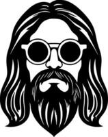 Hippie - - minimalistisch und eben Logo - - Vektor Illustration