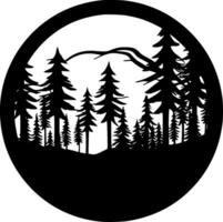 Wald - - minimalistisch und eben Logo - - Vektor Illustration