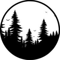 Wald - - minimalistisch und eben Logo - - Vektor Illustration