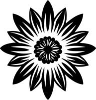 Blume - - schwarz und Weiß isoliert Symbol - - Vektor Illustration