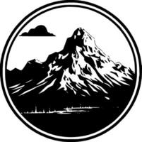 Berge - - schwarz und Weiß isoliert Symbol - - Vektor Illustration