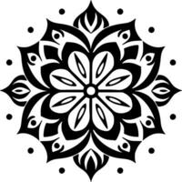 Mandala - - schwarz und Weiß isoliert Symbol - - Vektor Illustration