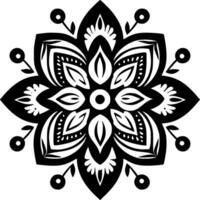 Mandala - - schwarz und Weiß isoliert Symbol - - Vektor Illustration