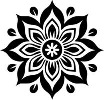 Mandala - - schwarz und Weiß isoliert Symbol - - Vektor Illustration