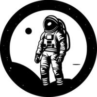 astronaut - minimalistisk och platt logotyp - vektor illustration