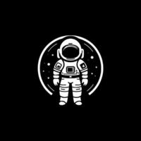 Astronaut - - schwarz und Weiß isoliert Symbol - - Vektor Illustration