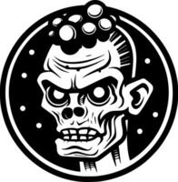 Zombie - - schwarz und Weiß isoliert Symbol - - Vektor Illustration