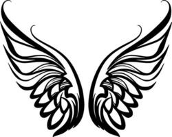 Flügel - - schwarz und Weiß isoliert Symbol - - Vektor Illustration
