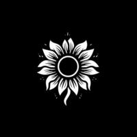 Sonnenblume - - schwarz und Weiß isoliert Symbol - - Vektor Illustration