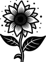 Sonnenblume - - minimalistisch und eben Logo - - Vektor Illustration