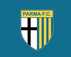 parma klubb logotyp symbol serie en fotboll calcio Italien abstrakt design vektor illustration med blå bakgrund